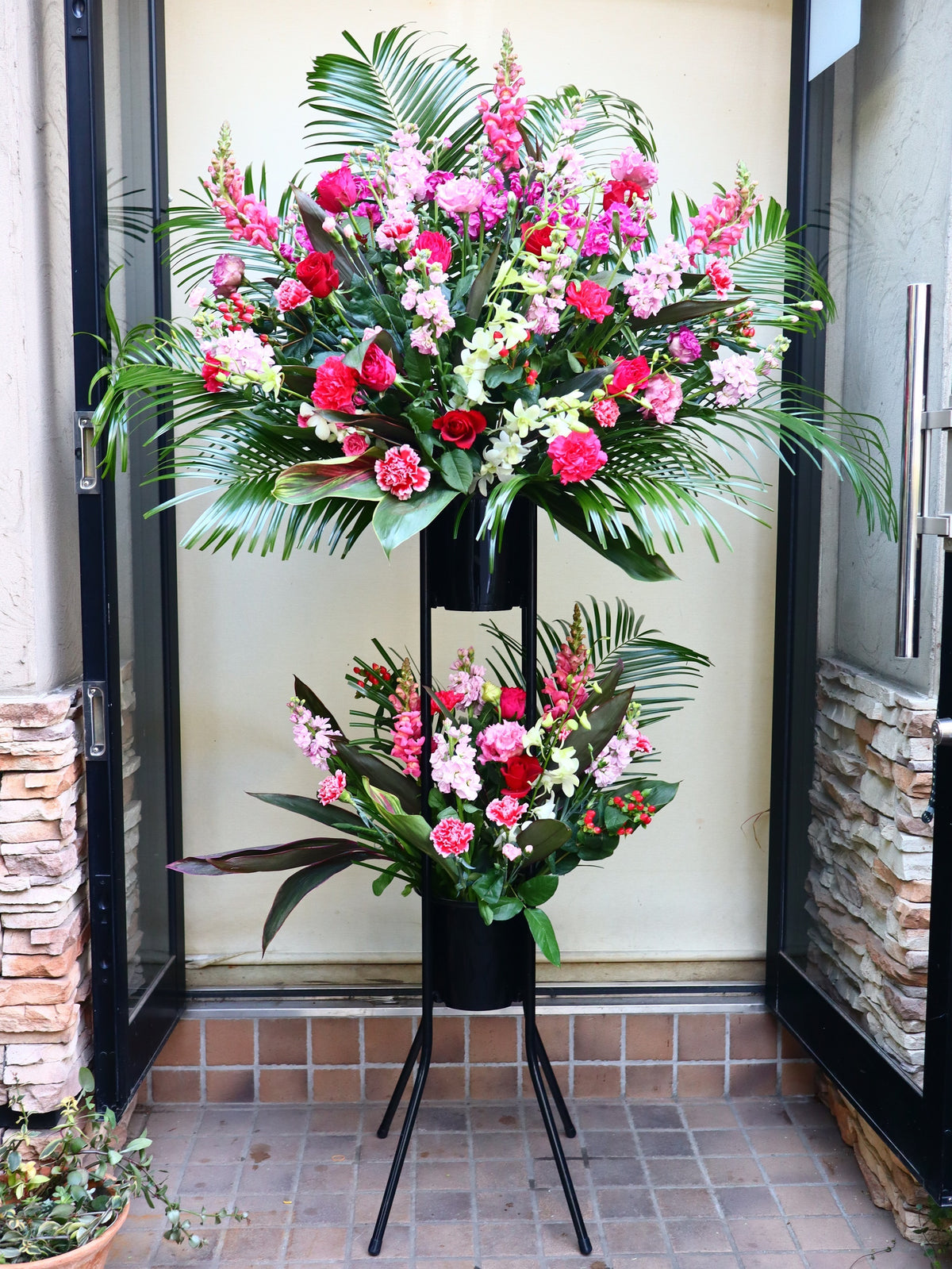 フラワースタンド2段 「デザイナーお任せスタイル」